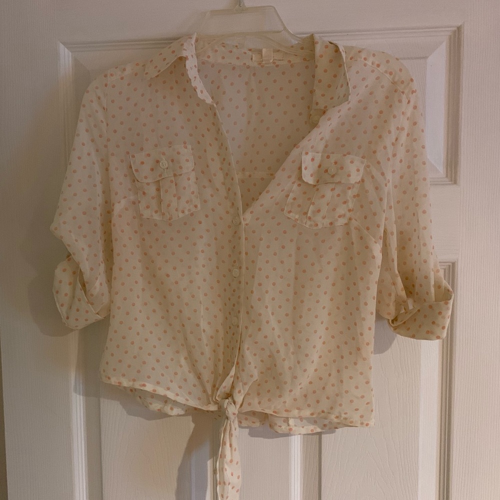 Polka dot button down